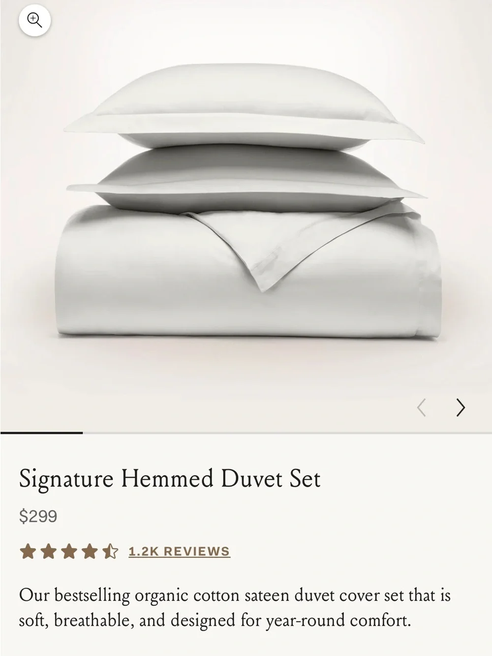 NWT $299 Boll & Branch Signature Hem Duvet & Sham Set - TWIN